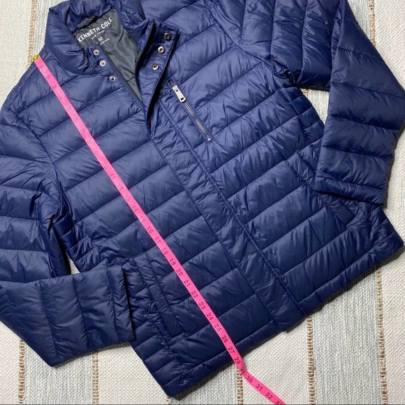 Kenneth Cole New York Navy Blue Zip Up Down Jacket Men’s Medium - Picture 5 of 8